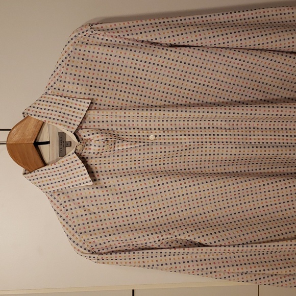 Ted Baker Geometric Dress Shirt Men's L (16) - Picture 2 of 6